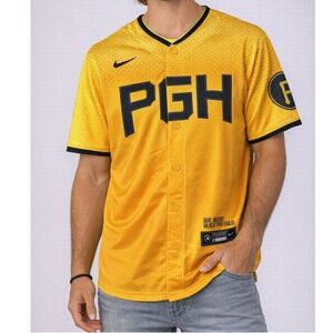 Nike Pittsburgh Pirates Ke'Bryan Hayes #13 Gold Jersey Men's L NWT MLB MSRP $160